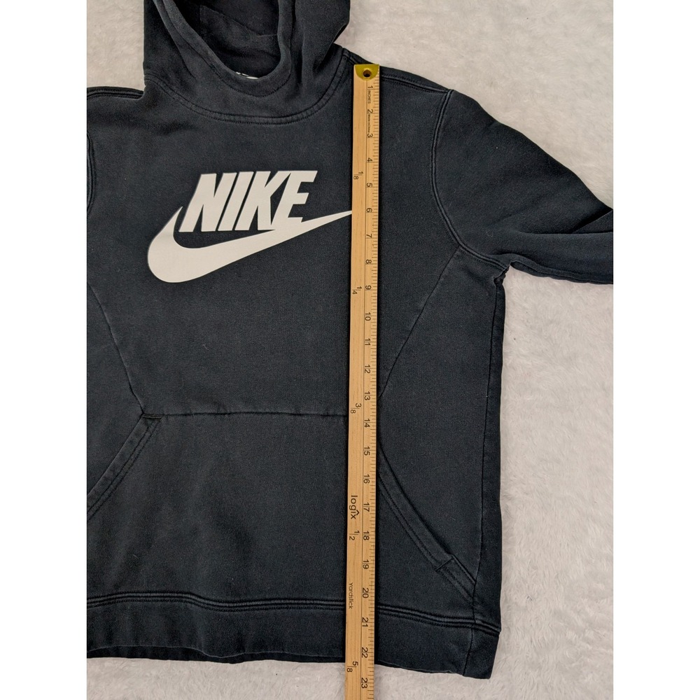 Nike Sportswear Hoodie Youth XL Black Club Fleece Pullover Thumbholes CV9336-010 - Picture 6 of 10